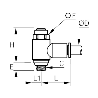 Regulator de debit bidirectional, filet BSPP