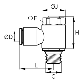 Regulator compact de debit la intrare, filet NPT