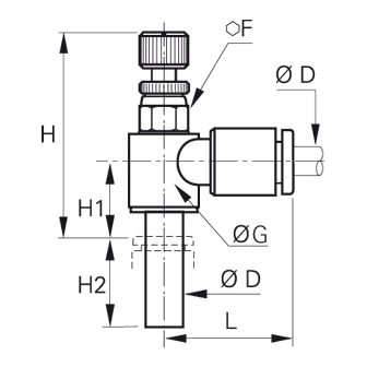 Regulator de debit la evacuare, miniatura