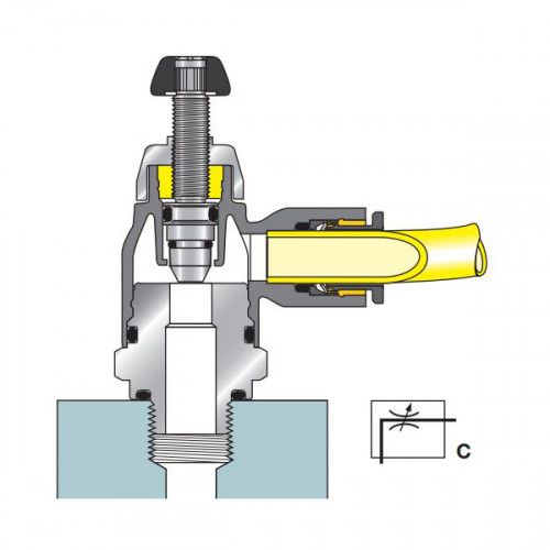 Regulator de debit bidirectional, miniatura