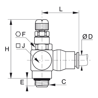 Regulator compact de debit, push-in, filet BSP