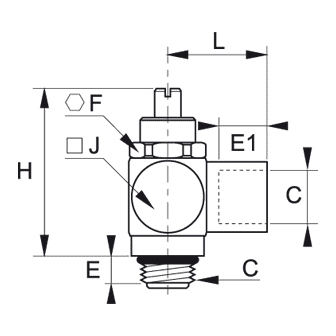 Regulator de debit la evacuare, inox, filet BSPP sau metric