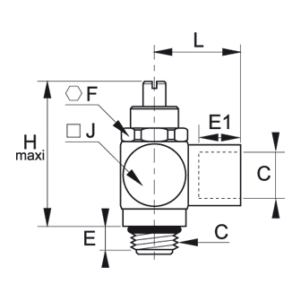 Regulator de debit bi-directional, inox, filet BSPP sau metric