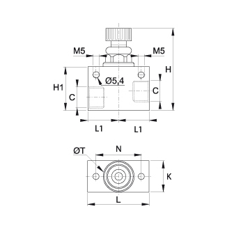 Regulator de debit unidirectional, inox, filet BSPP