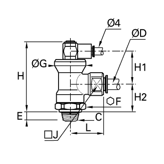 Valva 2/2 de blocare, racord push-in, filet BSPT