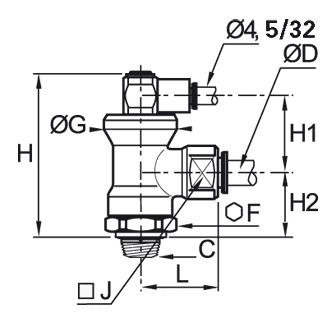 Valva 2/2 de blocare, racord push-in, filet BSPT