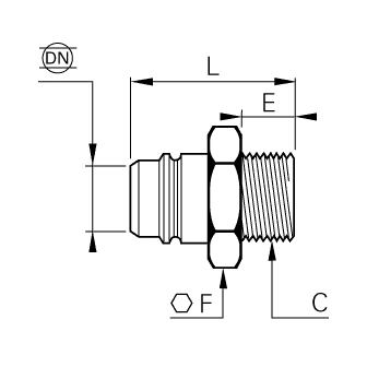 Cupla rapida tata, seria Midi, DN 12,  filet exterior BSPP