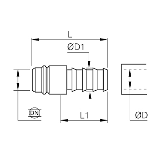 Cupla rapida tata, cu stut, seria Maxi, DN 19