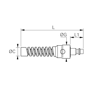 Cupla rapida tata, seria C9000, profil ARO, racord push-in cu arc de protectie