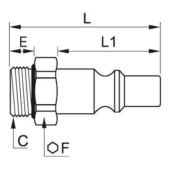 Cupla rapida tata, seria C9000, profil ARO, filet exterior BSPP