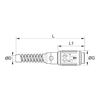 Cupla rapida mama, seria C9000, profil ARO, racord push-in cu arc de protectie