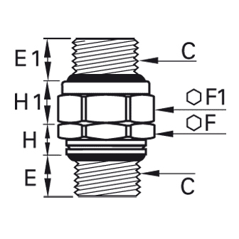 Racord adaptor niplu orientabil, alama, filet BSPP