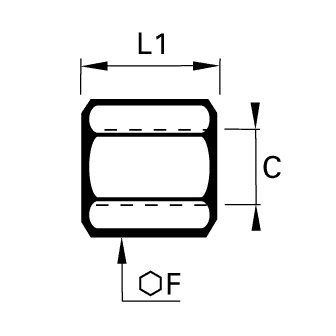 Racord adaptor mufa, alama, filet interior-interior