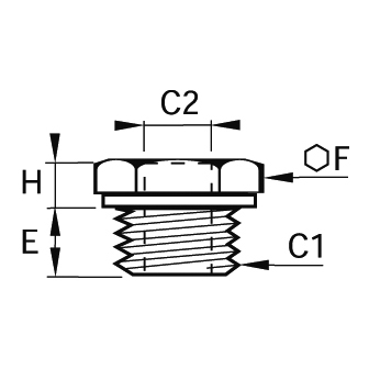 Racord adaptor reducator alama, filet interior-exterior BSPP, garnitura bi-material