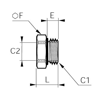 Racord adaptor reducator alama nichelata, filet interior-exterior BSPP