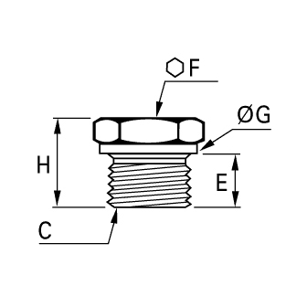 Dop cap hexagonal, otel, filet exterior BSPP sau metric