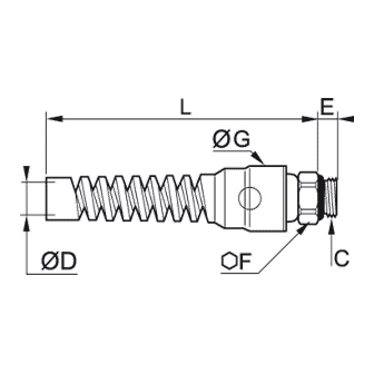 Racord rapid push-in, cu arc de protectie, filet exterior BSPP