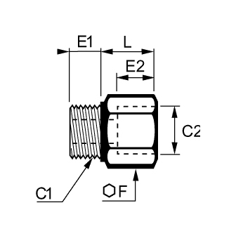 Racord adaptor crescator, alama nichelata, filete BSPP