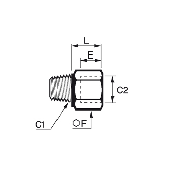 Racord adaptor crescator, alama nichelata, filet exterior BSPT