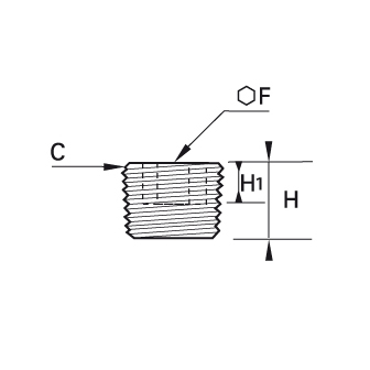 Dop hexagon interior , alama nichelata, filet exterior BSPT