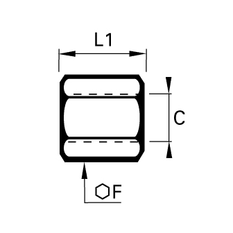 Racord adaptor mufa, inox, filet interior-interior