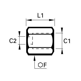 Racord adaptor mufa, inox, filete inegale interior-interior