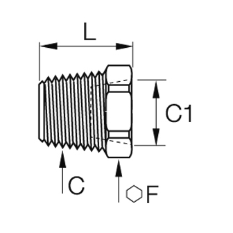 Racord adaptor reducator, alama, filet interior-exterior NPTF