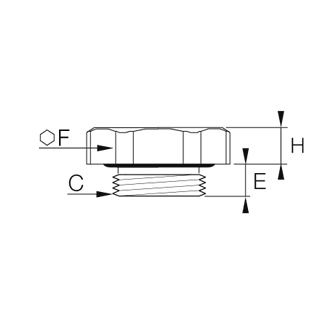 Dop cap hexagonal, alama, filet metric