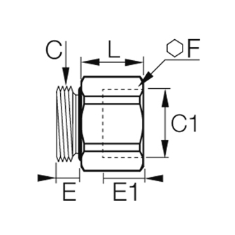 Racord adaptor alama, filet interior BSPP, exterior metric