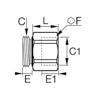 Racord adaptor reducator, alama, filete metric