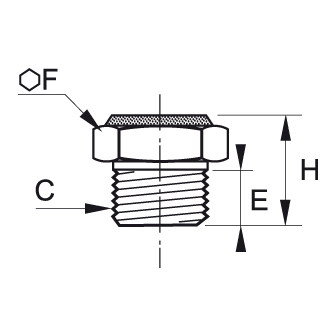 Amortizor de zgomot, filet exterior BSPP, metric, UNF