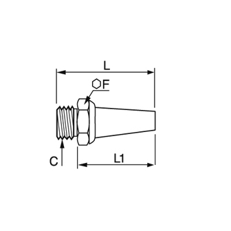 Amortizor de zgomot, filet exterior BSPP sau metric