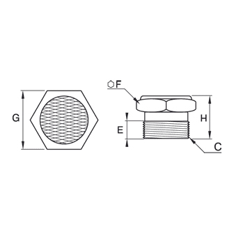 Amortizor de zgomot, inox, filet exterior BSPP