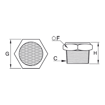 Amortizor de zgomot, inox, filet exterior NPT