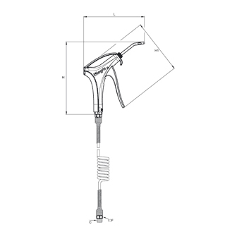 Set pistol de suflat si furtun spiralat