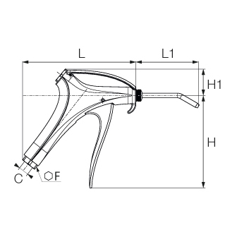 Pistol de suflat, control progresiv, alimentare jos