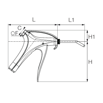 Pistol de suflat, control progresiv, alimentare sus