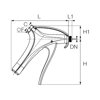 Pistol de suflat, control progresiv, alimentare sus